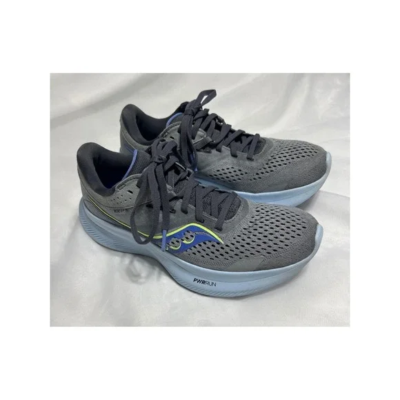 Saucony Ride 15 Womens Running Shoes Gray Blue Athletic Sneakers Size‎ 7.5 - Picture 3 of 9
